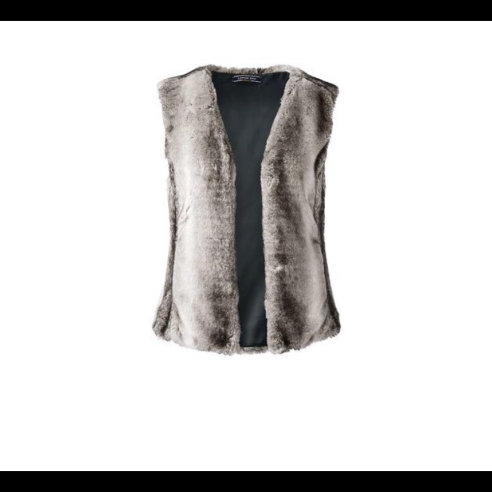 Faux fur Lands End fur vest